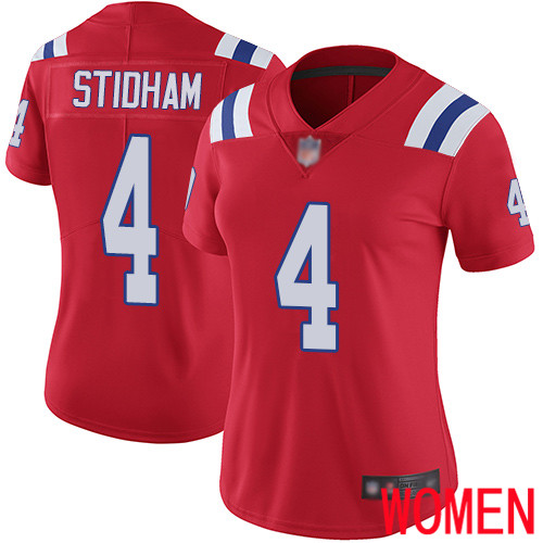 New England Patriots Limited Red Women 4 Jarrett Stidham Alternate NFL Jersey Vapor